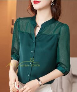 ｔシャツ・カットソー | Tシャツ レディース 7分袖 七分袖 カジュアル おしゃれ 女性用 シンプル 無地 ブラック ブラウス 通勤 フェミニン 20代30代40代50代 シフォンシャツ エレガント