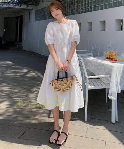 マキシ | ワンピース レディース 春夏 半袖ワンピース 40代 キレイめ ロングワンピース 無地 Aラインワンピース ゆったり オシャレ 20代30代 シンプル 韓国風 通勤 着痩せ