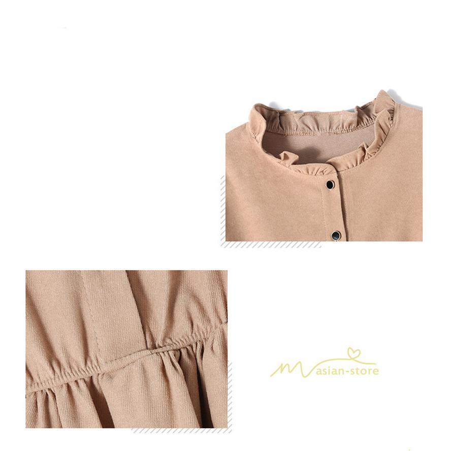 マキシ | ワンピース レディース 秋 冬 長袖 おしゃれ きれいめ フリル 可愛い 無地 ロング丈 ミモレ丈 ゆったり 2021 シンプル 秋新作 ゆったり 上品 カジュアル