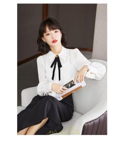 シャツ・ブラウス | ブラウス レディース トップス シャツ シフォン 長袖 白 リボン 20代 30代 40代 通勤 カジュアル ナチュラル カジュアル おしゃれ 楽チン