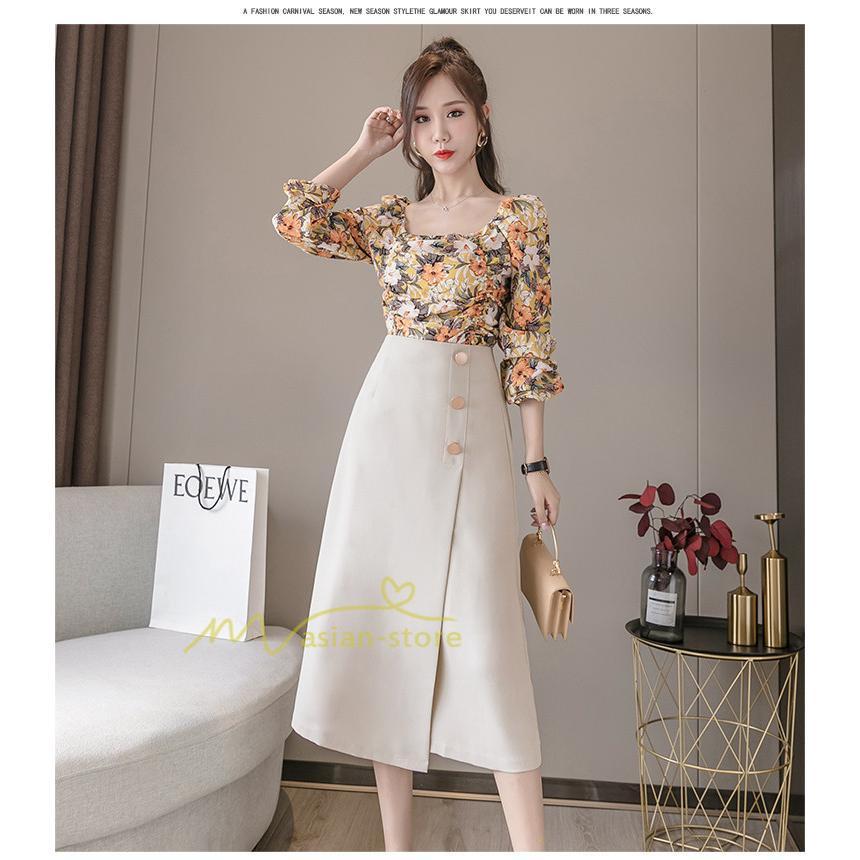 スカート | ボトムス ロング ロングフロントスリット 春 夏 秋 冬 体系カバー Aライン 20代30代40代 通勤通学 カジュアル 無地人気 着痩せ レトロ風 2022