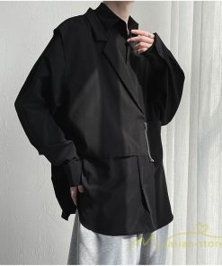 シャツ | メンズ トップス 長袖カジュアルフェイク レイヤード 重ね着風 白ビジネス 秋 秋服 20代 40代 おしゃれ 30代 50代 黒