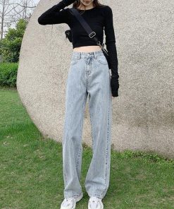 デニム | ストレートデニムパンツ ハイウエスト美脚