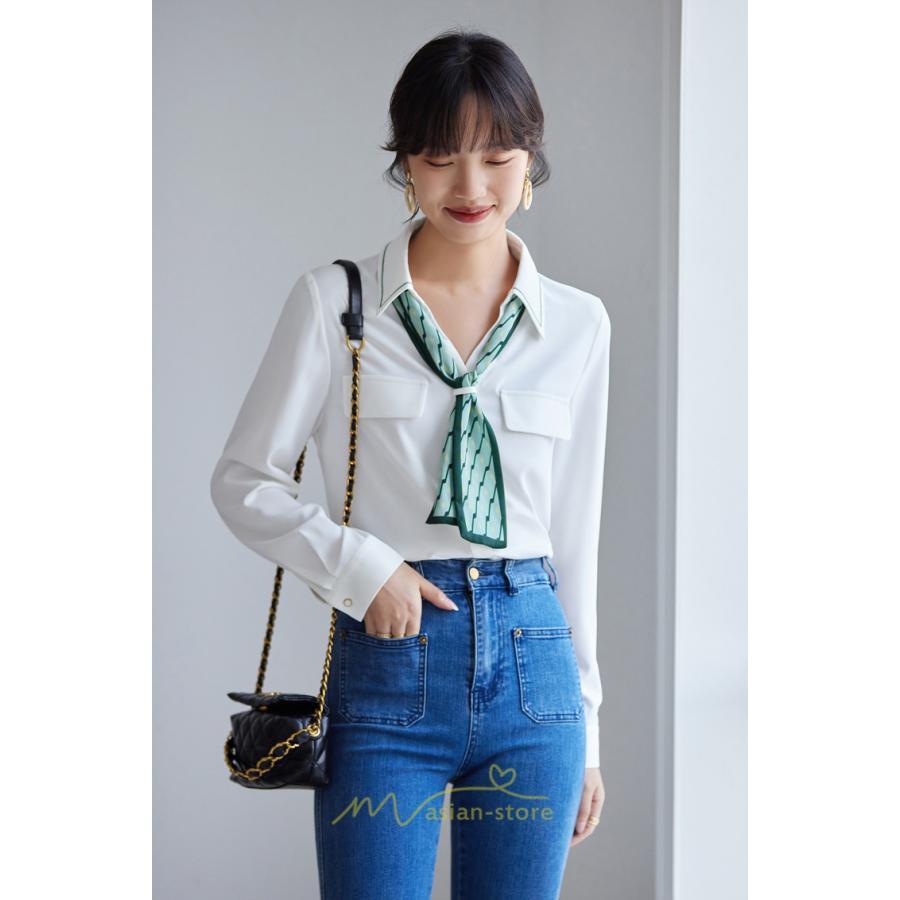 シャツ・ブラウス | シャツ ブラウス 秋冬 レディース スカーフタイ きれいめ フォーマル 春 長袖 M L オフィス S XL XXL 上品 OL 高級感 フェミニン シフォン 通勤 可愛い