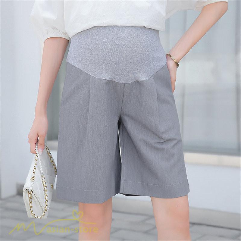 パンツ レギンス | ハーフパンツ ワイドパンツ マタニティパンツ ゆったり おしゃれ 上品 大きいサイズ 上品 マタニティウェア ポケット付き ウエスト調整 サマー 妊婦服 ママ