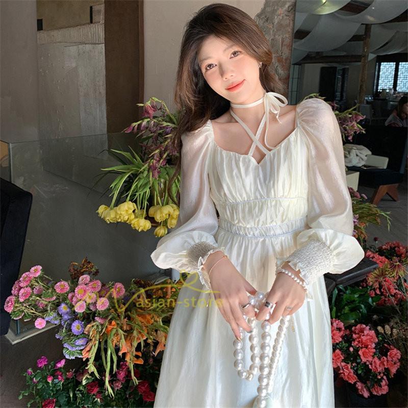 マキシ | ワンピース レディース 夏 40代 きれいめ 膝丈ワンピース 長袖 ワンピ フリル ロング丈ワンピ オシャレ 着痩せ 新作 カジュアル 上品 エレガント お出かけ