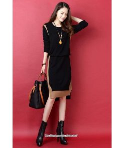 マキシ | ニットワンピース レディース 30代 40代 50代 秋冬 膝丈 切り替え きれいめ 厚手 上品 オシャレ 通勤 着痩せ 体型カバー 長袖 マキシワンピース 大きいサイズ