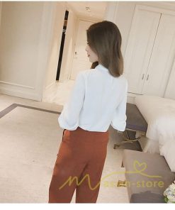 在庫ある | 長袖ブラウス レディース 秋物 シャツレディース ブラウスシャツ オフィス シフォンブラウス 30代40代50代 リボン OL 白ブラウス トップス フリル 4色