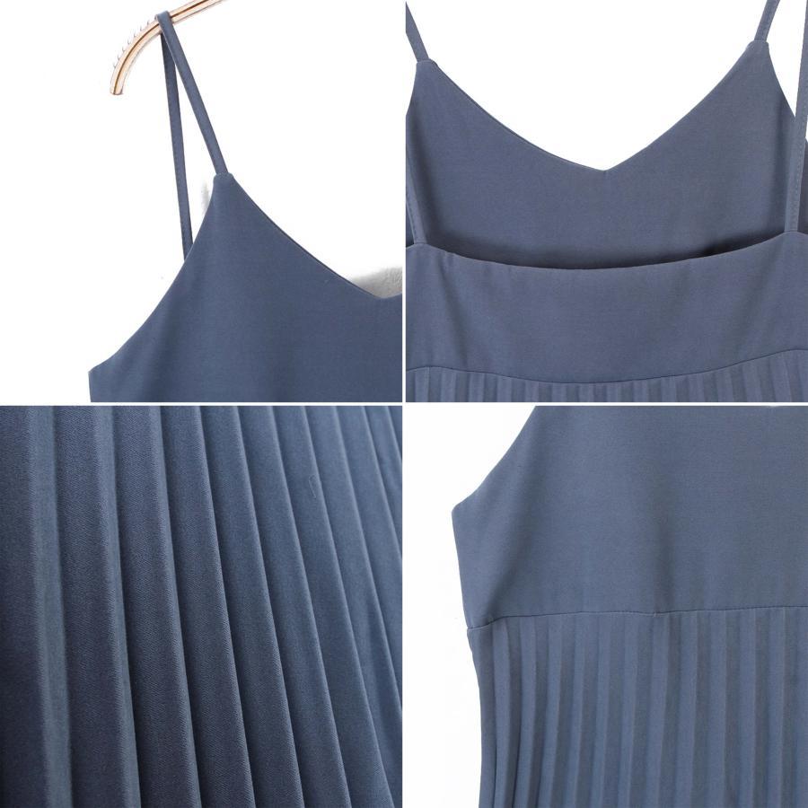ロングスカート | ロングワンピース シンプル 無地 重ね着 フェミニン フレアキャミワンピ 着やせ レディース キャミソールワンピース プリーツ
