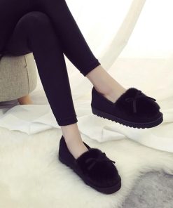 パンプス | 秋冬 レディース 痛くない パンプス ムートン ボア ぺたんこ