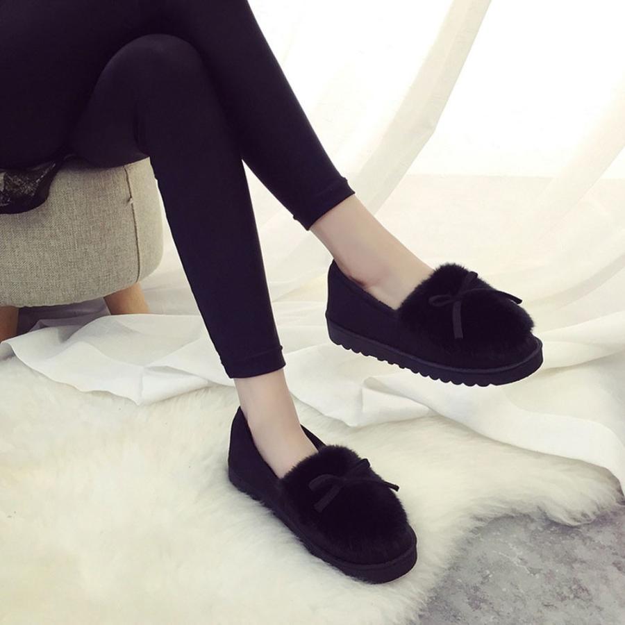 パンプス | 秋冬 レディース 痛くない パンプス ムートン ボア ぺたんこ