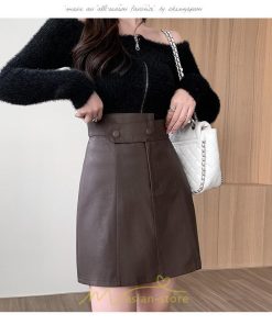 スカート | ミニレディース Aライン タイト フェイクレザー 脚長効果 シンプル ショート丈 カジュアル 着回し オシャレ 通勤 新作 お出かけ