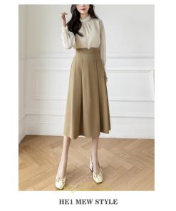 スカート | フレアレディース 秋 冬 秋冬 ミモレ丈 ロング丈 きれいめ 30代 40代 50代 着やせ 上品 脚長効果 Aライン 知的 通勤OL オシャレ