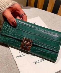 長財布 | クロコ型押し PUレザー シンプル