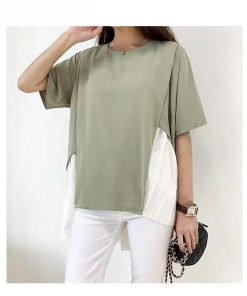 シャツ・ブラウス | トップス ブラウス 裾レイヤード 重ね着 無地 通勤 セレモニー きれいめ レディース 春 ファッション カジュアル 優雅 細身 シフォン エレガント 夏物 重ね着風