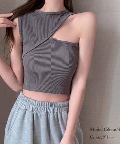 キャミソール | アシンメトリー タンクトップ カップ付き