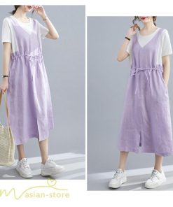 マキシ | ワンピース ロングワンピース レディース 重ね着 半袖ワンピース 切り替え 20代 30代 無地 上品 カジュアル 50代 40代 体型カバー Aラインワンピース 着痩せ