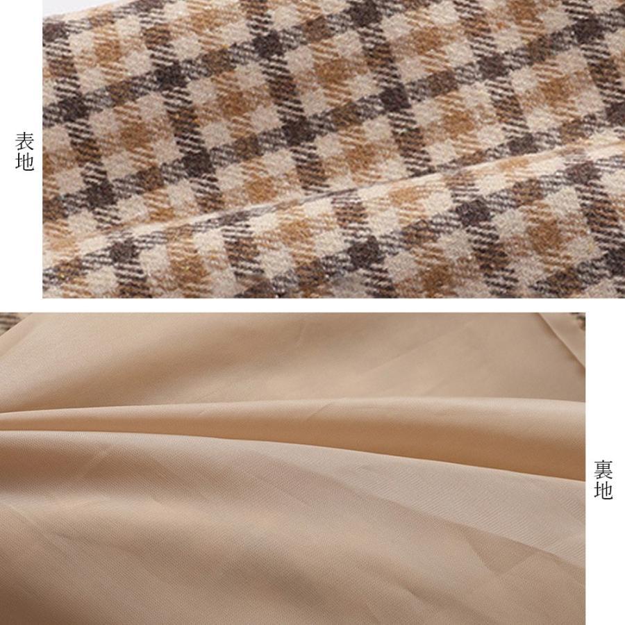 ひざ丈スカート | ハイウエスト ペンシルスカート 膝丈 チェック柄 スカート 秋冬 ミディアム丈 レディース タイトスカート