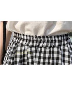 スカート | チェック柄 ロング丈 フレア ボトムス レディース 春 夏 秋 冬 体系カバー Aライン ウエストゴム おしゃれ 通勤 OL カジュアルブ無地 韓国風