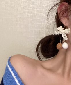 その他アクセサリー | リボンピアス レディース ポンポンピアス