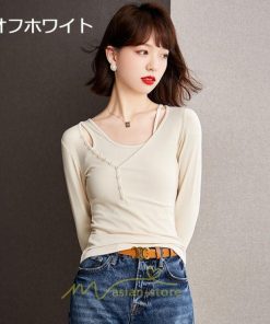 シャツ・ブラウス | ブラウス Tシャツ レディース 長袖 細身 フォーマル オフィス タイト きれいめ 春夏秋 トップス 送料無料 SNS映え 可愛い 着痩せ おしゃれ