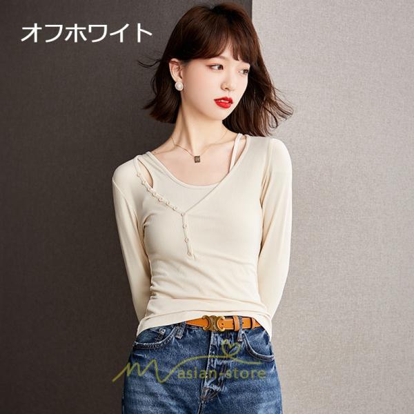 シャツ・ブラウス | ブラウス Tシャツ レディース 長袖 細身 フォーマル オフィス タイト きれいめ 春夏秋 トップス 送料無料 SNS映え 可愛い 着痩せ おしゃれ