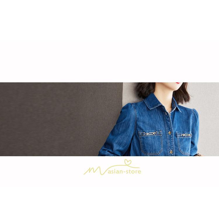 シャツ・ブラウス | デニムシャツ レディース 長袖 羽織り シャツ デニム 秋 冬 かっこいい 40代 30代 20代 おしゃれ 可愛い お出かけ オシャレ キレイめ 上品 着痩せ