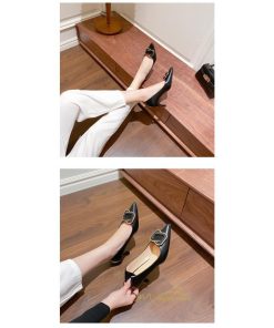 パンプス | 20.5cm~26.5cmハイヒール ポインテッドトゥ ミドルヒール 走れる ヒール レディース 結婚式 通勤 二次会 大きいサイズ 小さいサイズ