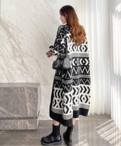 カーディガン | ニットロングカーディガンレディース韓国冬