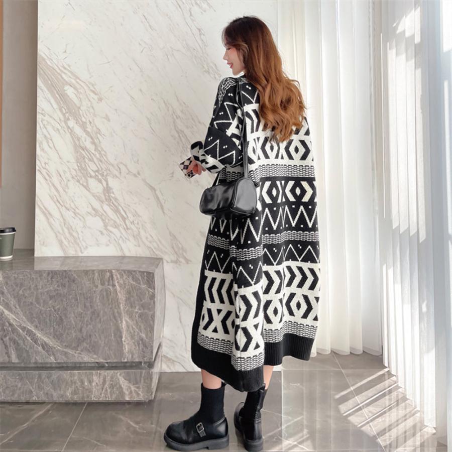 カーディガン | ニットロングカーディガンレディース韓国冬