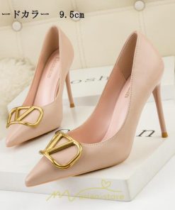 パンプス | ハイヒール 黒 ブラック ベージュ つや消し ヒール レディース ピンヒール ポインテッドトゥ セクシー 可愛い 高め OL 6センチ9.5センチ 通勤 女性