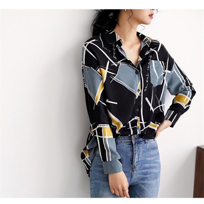シャツ・ブラウス | シャツ ブラウスシャツ レディース トップス 長袖 ポロネックシャツ ブラウス シャツブラウス 春 夏 秋 レトロ カジュアル シャツ リゾート 幾何学模様