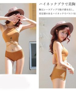 ビキニ | 水着 パレオ付き3点セット水着 ショートパンツ クロスバンド ハイウエスト エスニック柄 レディース リゾート