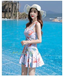 水着 | レディース ワンピース 体型カバー ママ オトナ女子 露出控えめ セクシー Vネック キャミソール 20代30代40代50代 リゾート プリント きれいめ カジュアル