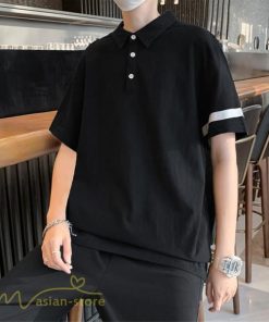 Tシャツ | ポロシャツ シャツ メンズ 薄手 夏新作 カジュアル 無地 トップス サマーシャツ カットソー おしゃれ ゆったり ギフト 大きいサイズ プレゼント 黒 白