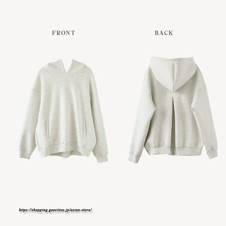 パーカー | バックパール プルオーバー 長袖 バックタック トレーナー レディース フェイクパール ゆったり フード付き 裏起毛 防風 厚手 防寒 秋冬 あったか