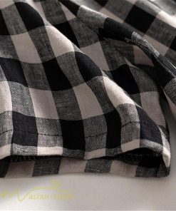 送料無料SALE | チェックワンピース 半袖ワンピース 夏ワンピース シャツワンピース ロングシャツ 膝上丈 麻 羽織り 前開き ポケット 30代40代 可愛い スリム 女の子