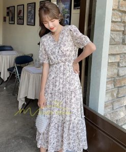 マキシ | ワンピース レディース 夏 40代 きれいめ 膝丈ワンピース 半袖 シフォンワンピ フリル ロング丈ワンピ オシャレ 着痩せ カジュアル 上品 上品 エレガント 新作