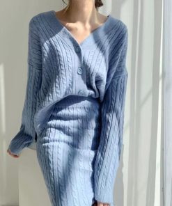 セットアップ | ケーブルニットセットアップレディース秋冬