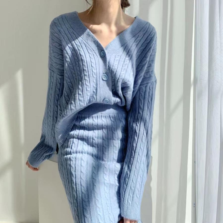 セットアップ | ケーブルニットセットアップレディース秋冬