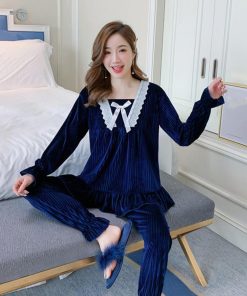 セットアップ | 部屋着 可愛い レディース パジャマ ベロア 長袖秋冬 寝巻き ゆったり ルームウェア ナイトウェア 上下セット