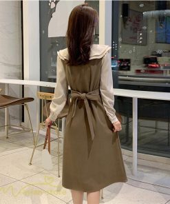 ミディアム | ワンピース 春 秋 ハイウエスト レディース 長袖 Aラインワンピース 通勤 通学 お出かけ 大人 上品 長袖ワンピース 通学 シンプル 通勤 切り替え 無地 大人