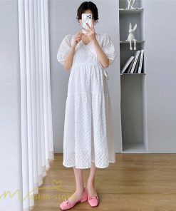 ワンピース | マタニティレディース 着痩せ 韓国風 夏新作 マタニティウェア 上品 カジュアル Vネック 産前産後 上品 サマーワンピース マタニティ ひざ下丈