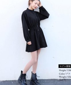 シャツ・ブラウス | レディース 春夏長袖 チュニックワンピ シャツブラウス 白 シャツワンピース ウエストマーク ミニワンピース