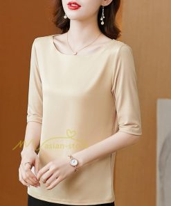 ｔシャツ・カットソー | トップス Tシャツ レディース 春 夏 秋 半袖 クルーネック 無地 プルオーバー オシャレ Tシャツ 着痩せ 20代30代40代50代 上品 お出かけ カジュアル エレガント