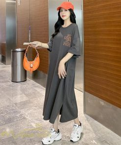 ワンピース | ゆるマタニティウェア レディース 着痩せ 夏 上品 妊婦服 大きいサイズ 体型カバー ゆったり ひざ下丈 マタニティ送料無料