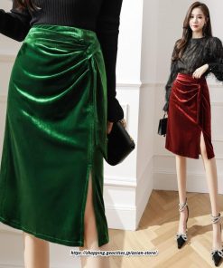 スカート | ミモレ丈 ひざ丈 レディース スウェット 着痩せ Aライン レトロ風 スリット 上品 2022新作 韓国風 オシャレ キレイめ 通勤 秋冬コーデ