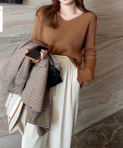 ニット・セーター | リブニットトップス レディースニットソー