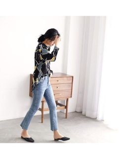 シャツ・ブラウス | シャツ ブラウスシャツ レディース トップス 長袖 ポロネックシャツ ブラウス シャツブラウス 春 夏 秋 レトロ カジュアル シャツ リゾート 幾何学模様