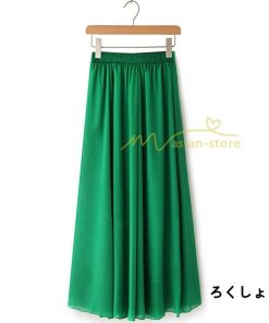 スカート | 夏ロング無地 フレア大人 ウエストゴム 涼しい レディース 夏服 揺れる 女っぽい 20代30代 可愛い ゆったり 40代50代 60代 ダンス
